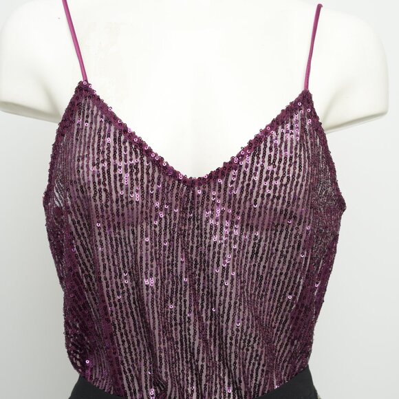 Zara sequins top, size S, Bordeaux - Picture 1 of 8